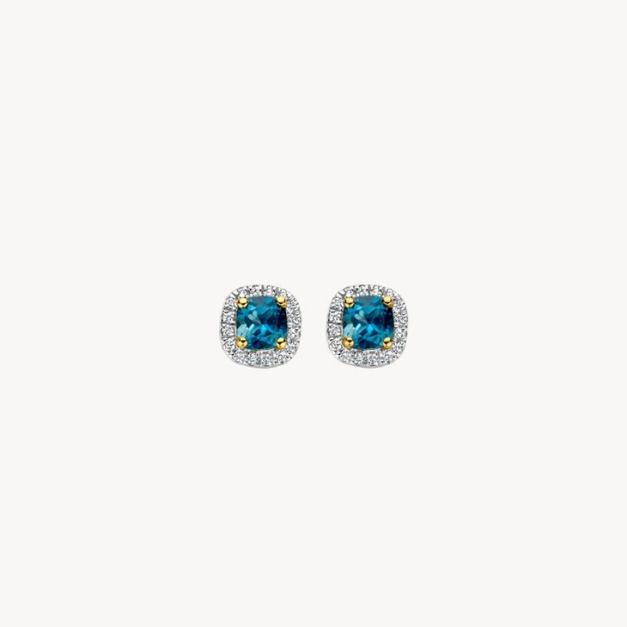 Ear Charms Blush | 14K Yellow Gold With Diamond And London Blue Topaz