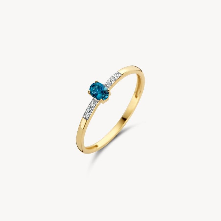 Rings Blush | 14K Yellow And White Gold With Diamond And London Blue Topaz