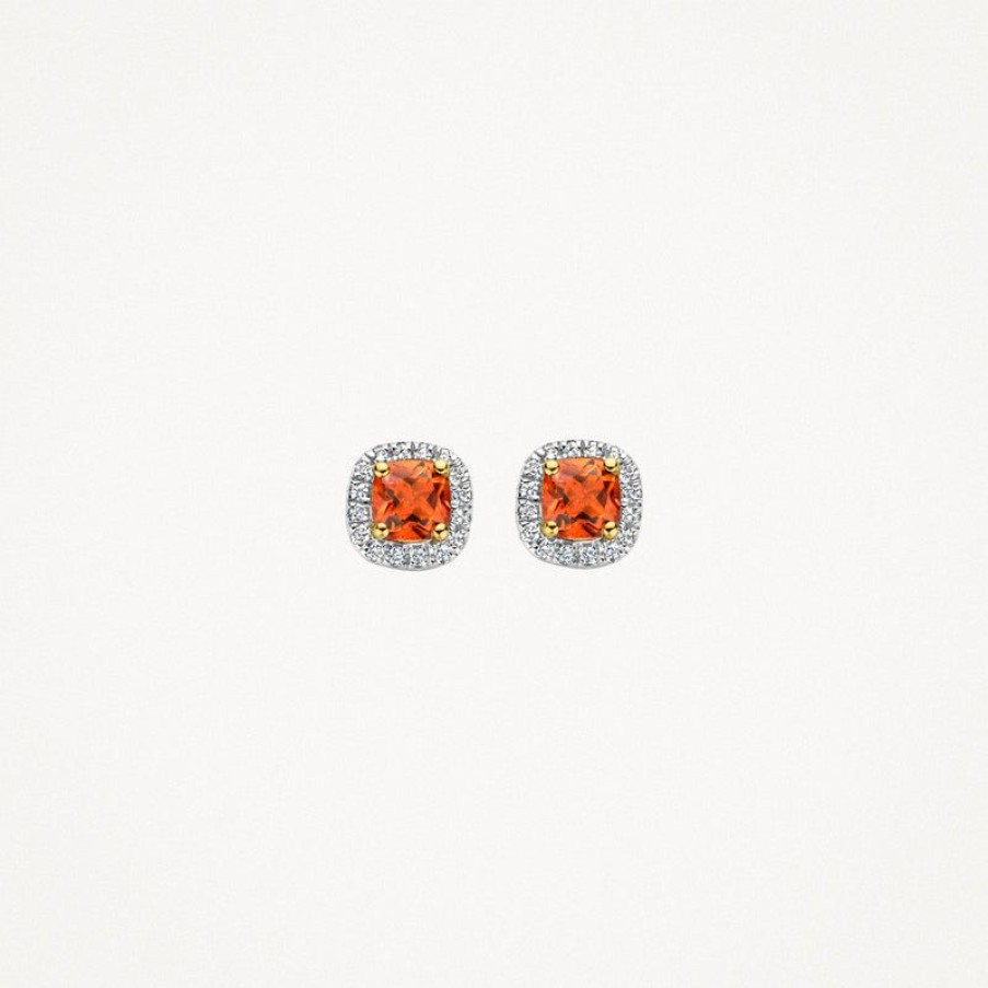 Earrings Blush | 14K Yellow Gold With Diamond And Citrine