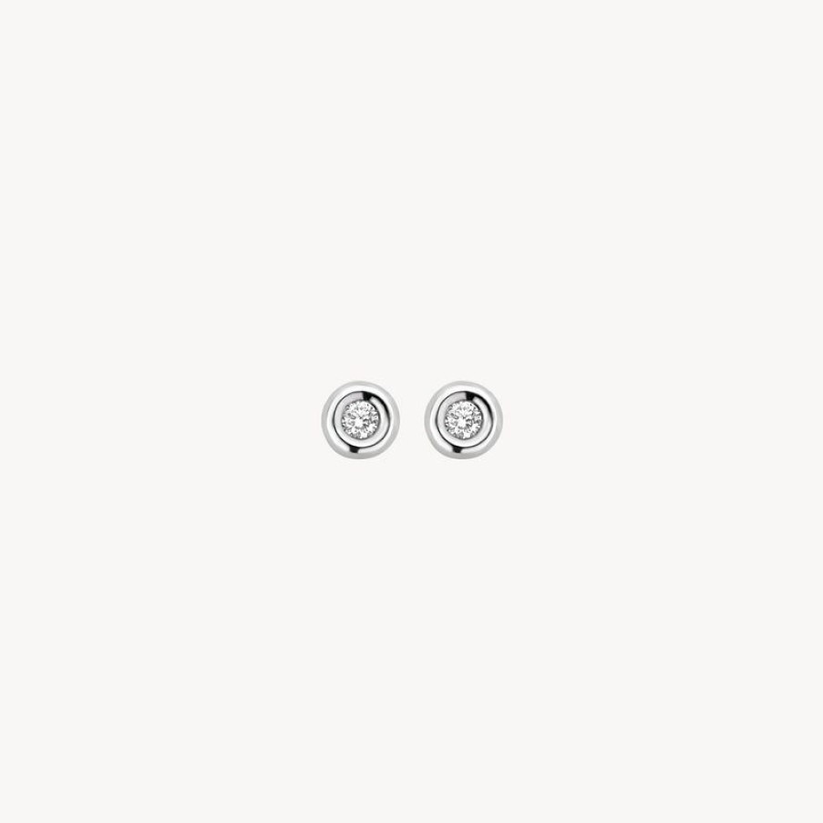 Earrings Blush | 14K White Gold With Diamond