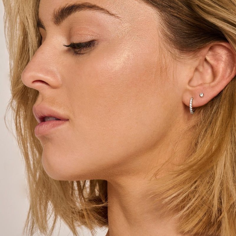 Ear Charms Blush | 14K White Gold With Zirconia