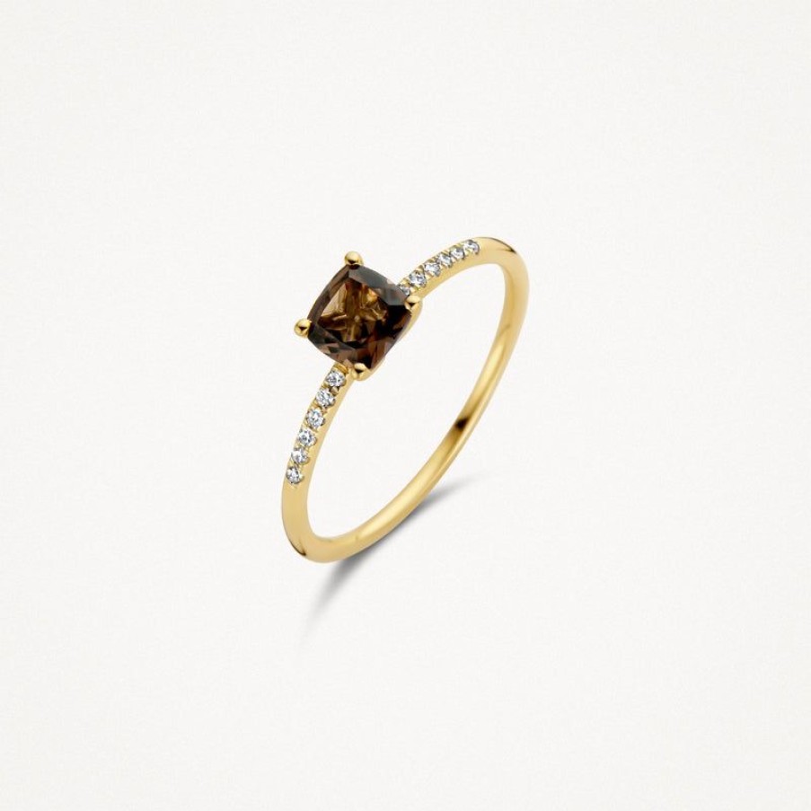 Rings Blush | 14K Yellow Gold With Diamond And Smokey Quartz