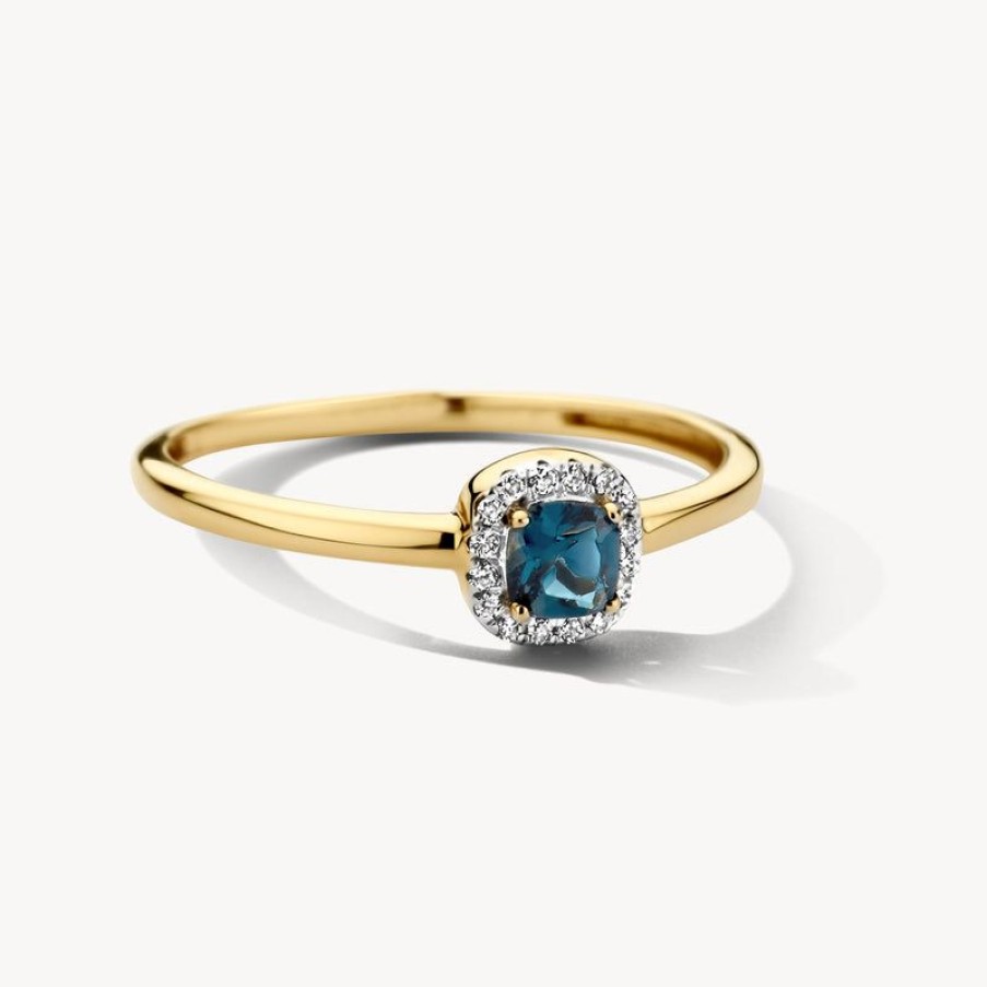 Rings Blush | 14K Yellow And White Gold With Diamond And London Blue Topaz