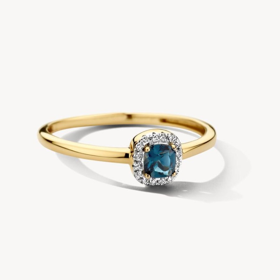 Rings Blush | 14K Yellow And White Gold With Diamond And London Blue Topaz