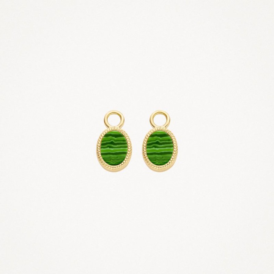 Ear Charms Blush | 14K Yellow Gold With Malachite