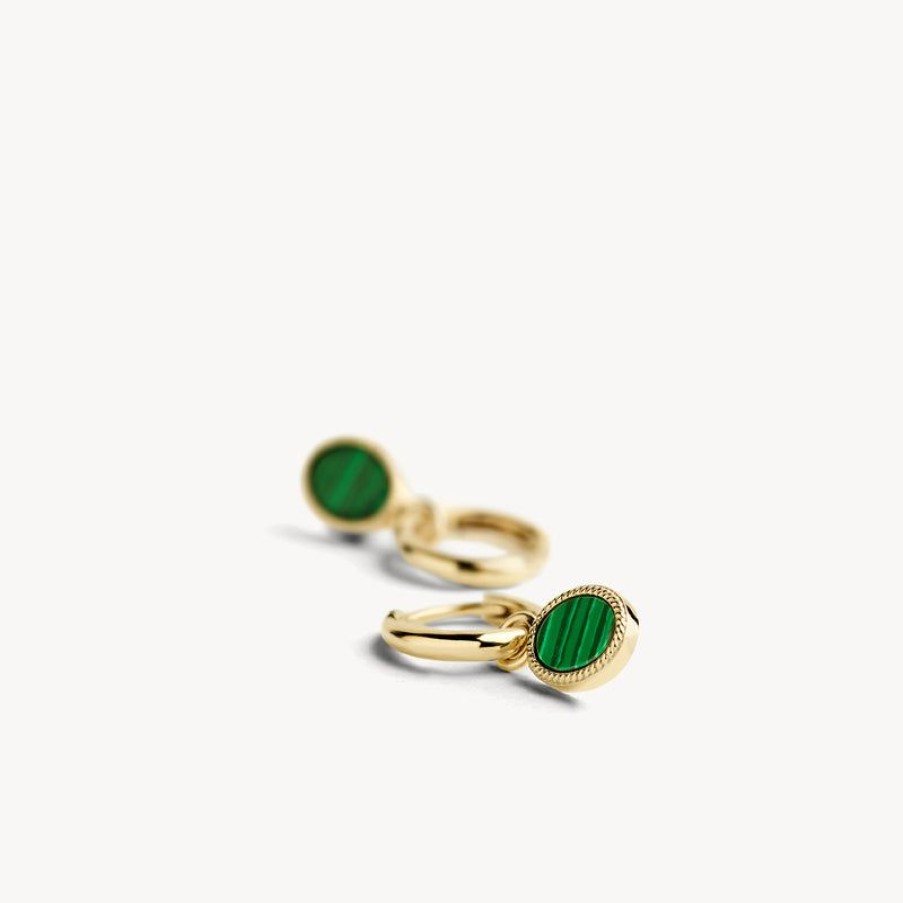 Ear Charms Blush | 14K Yellow Gold With Malachite