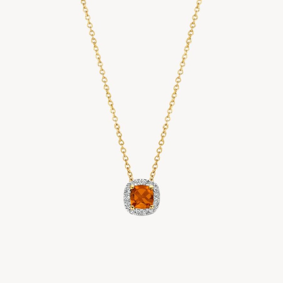 Necklaces Blush | 14K Yellow And White Gold With Diamond And Citrine