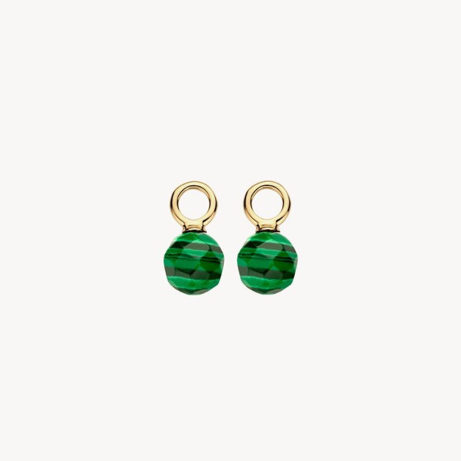 Ear Charms Blush | 14K Yellow Gold With Malachite