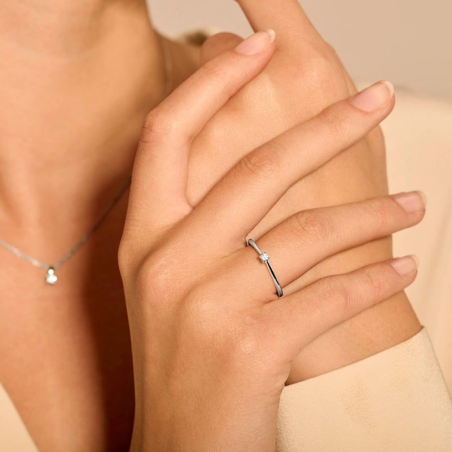 Rings Blush | 14K White Gold With Diamond