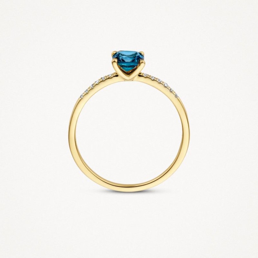 Rings Blush | 14K Yellow Gold With Diamond And London Blue Topaz