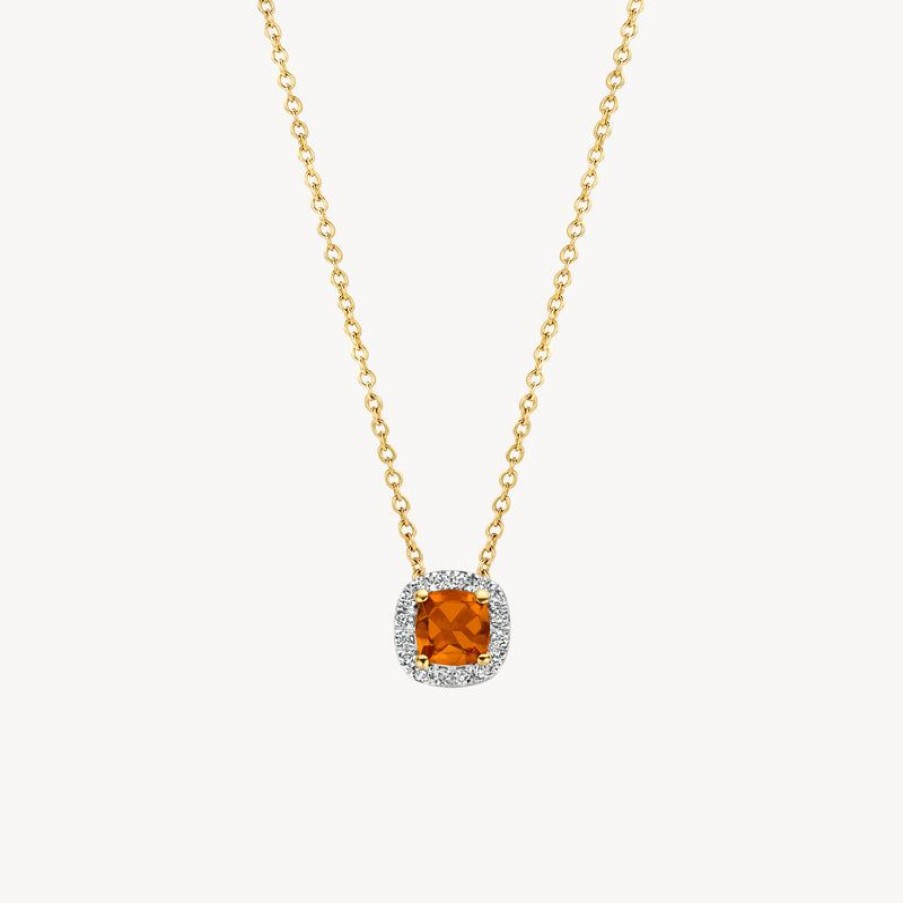 Necklaces Blush | 14K Yellow And White Gold With Diamond And Citrine