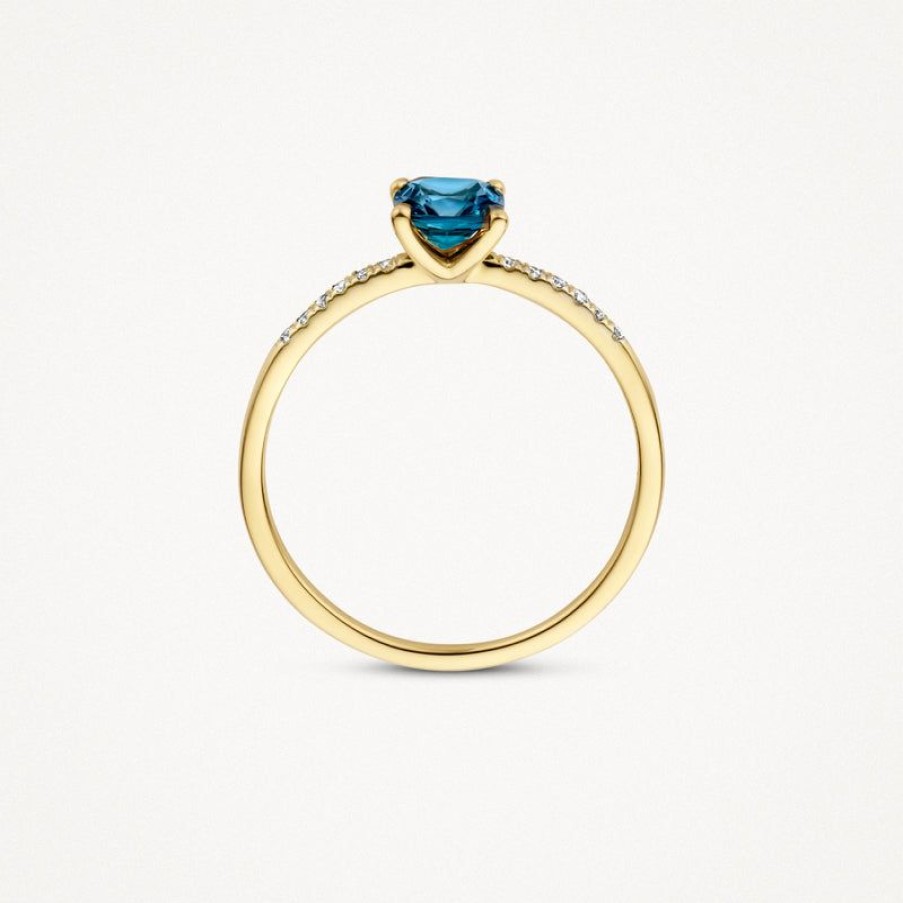 Rings Blush | 14K Yellow Gold With Diamond And London Blue Topaz