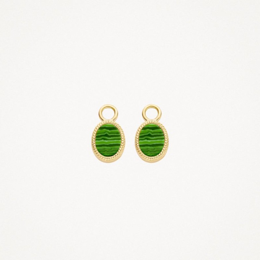 Ear Charms Blush | 14K Yellow Gold With Malachite